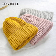 Load image into Gallery viewer, 2019 New Winter Solid Color Wool Knit Beanie Women Fashion Casual Hat Warm Female Soft Thicken Hedging Cap Slouchy Bonnet Ski