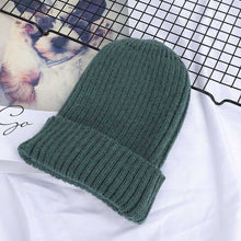 Load image into Gallery viewer, 2019 New Winter Solid Color Wool Knit Beanie Women Fashion Casual Hat Warm Female Soft Thicken Hedging Cap Slouchy Bonnet Ski