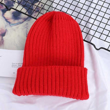 Load image into Gallery viewer, 2019 New Winter Solid Color Wool Knit Beanie Women Fashion Casual Hat Warm Female Soft Thicken Hedging Cap Slouchy Bonnet Ski