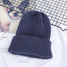 Load image into Gallery viewer, 2019 New Winter Solid Color Wool Knit Beanie Women Fashion Casual Hat Warm Female Soft Thicken Hedging Cap Slouchy Bonnet Ski