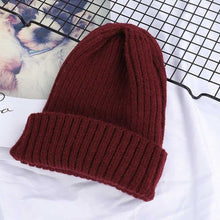 Load image into Gallery viewer, 2019 New Winter Solid Color Wool Knit Beanie Women Fashion Casual Hat Warm Female Soft Thicken Hedging Cap Slouchy Bonnet Ski