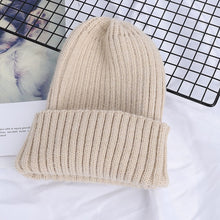 Load image into Gallery viewer, 2019 New Winter Solid Color Wool Knit Beanie Women Fashion Casual Hat Warm Female Soft Thicken Hedging Cap Slouchy Bonnet Ski