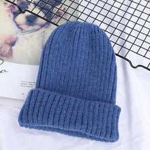 Load image into Gallery viewer, 2019 New Winter Solid Color Wool Knit Beanie Women Fashion Casual Hat Warm Female Soft Thicken Hedging Cap Slouchy Bonnet Ski