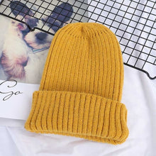 Load image into Gallery viewer, 2019 New Winter Solid Color Wool Knit Beanie Women Fashion Casual Hat Warm Female Soft Thicken Hedging Cap Slouchy Bonnet Ski