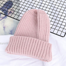 Load image into Gallery viewer, 2019 New Winter Solid Color Wool Knit Beanie Women Fashion Casual Hat Warm Female Soft Thicken Hedging Cap Slouchy Bonnet Ski