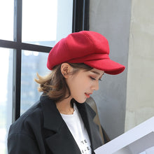 Load image into Gallery viewer, 2019 Wool Women Beret Autumn Winter Octagonal Cap Hats Stylish Artist Painter Newsboy Caps Black Yellow Beret Hats