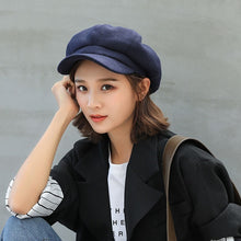 Load image into Gallery viewer, 2019 Wool Women Beret Autumn Winter Octagonal Cap Hats Stylish Artist Painter Newsboy Caps Black Yellow Beret Hats