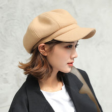 Load image into Gallery viewer, 2019 Wool Women Beret Autumn Winter Octagonal Cap Hats Stylish Artist Painter Newsboy Caps Black Yellow Beret Hats