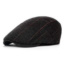 Load image into Gallery viewer, 2019 Autumn Winter Men Cap Hats Berets British Western Style Wool Advanced Flat Ivy Cap Gatsby Classic Vintage Striped Beret Cap