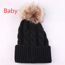 Load image into Gallery viewer, Hot Sale Winter Women Pom Pom Beanies Warm Knitted Bobble Girl Fur Pompom Hats Real Raccoon Fur Pompon Casual Hat Cap