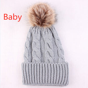 Hot Sale Winter Women Pom Pom Beanies Warm Knitted Bobble Girl Fur Pompom Hats Real Raccoon Fur Pompon Casual Hat Cap